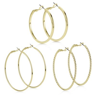 Gold hoop earring set